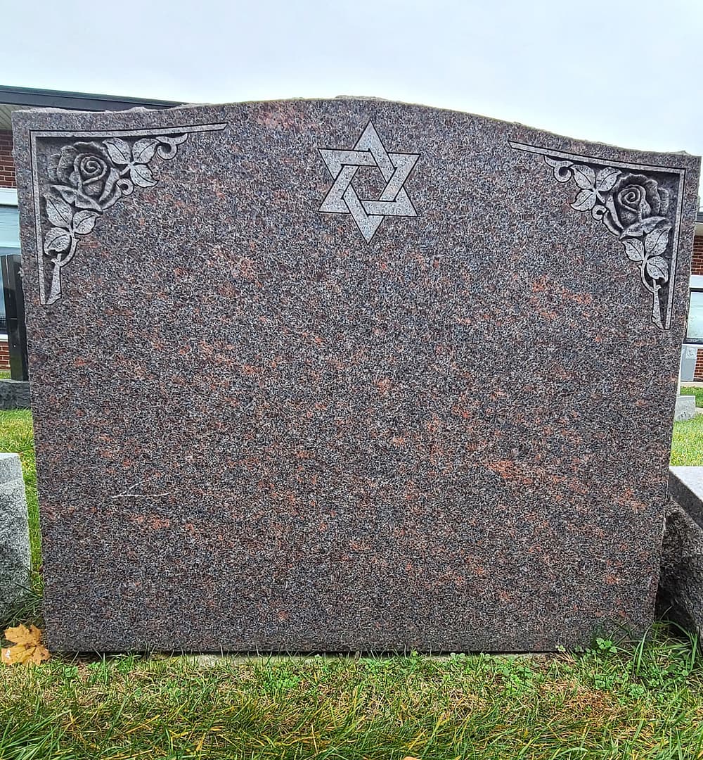 Double Upright Granite Jewish Monument for sale
