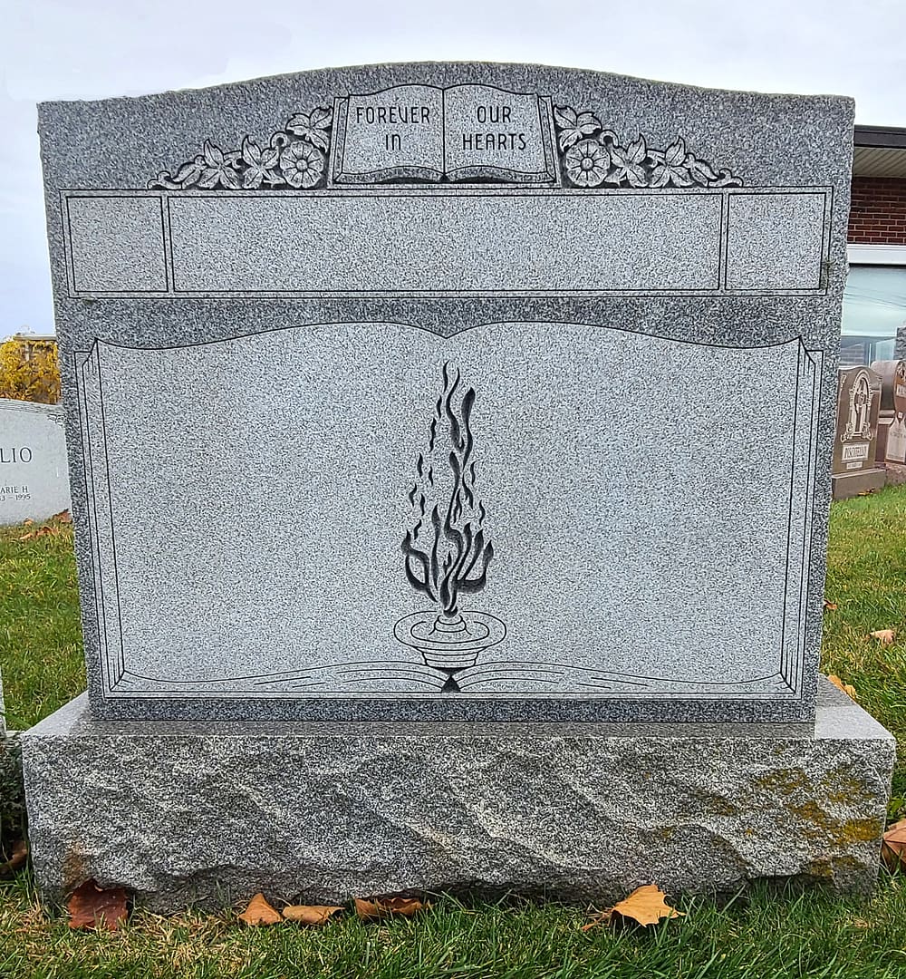 Double Upright Granite Jewish Monument for sale