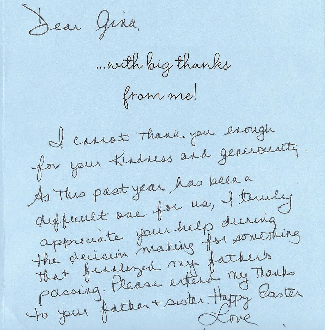 Thank you note