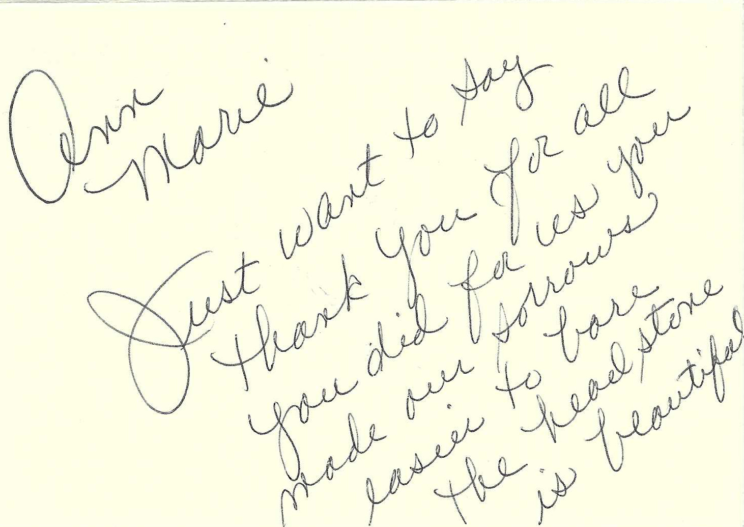 Thank you note