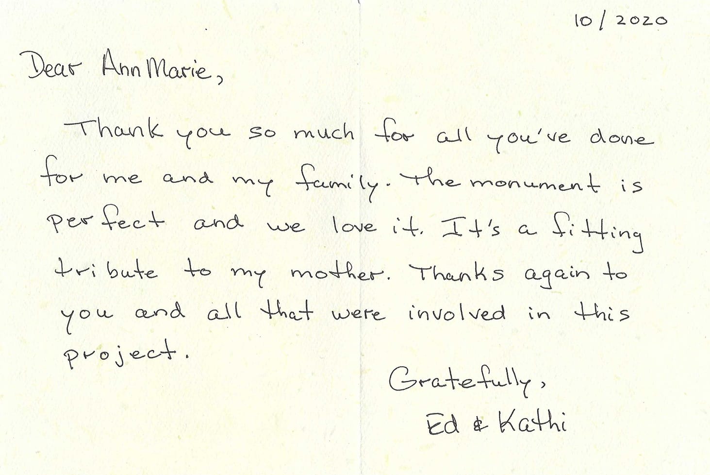 Thank you note