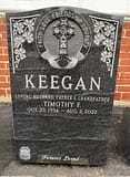 Upright America Black Mist Granite Monument with an Irish Design